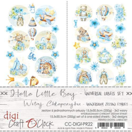 CC-DIGI-PR22 Craft O' Clock - Hello Little Boy - Digi Label Set