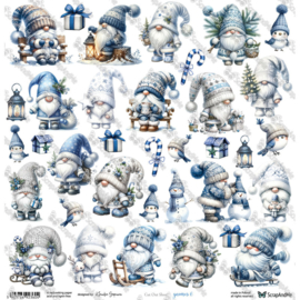 Scrappapier 30,5x30,5cm Winter Sparkle - Gnomes 6 - Scrap and Me - PAKKETPOST!!!