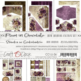 Junk Journal Set Plum In Chocolate, 15,5x30,5cm - Craft O Clock