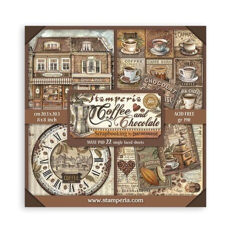 Coffee and Chocolate Maxi 8x8 Inch Paper Pack (Single Face) (SBBSXB01)