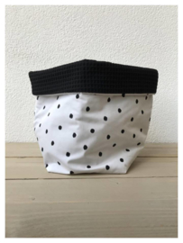 Commode mandje - Zwart / Dots