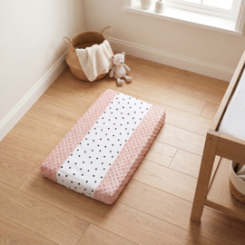 Aankleedkussen hoes - Minky Oud Roze / Dots