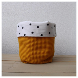 Commode mandje - Oker Geel / Dots