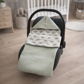 Voetenzak - Oud Groen / Olifantjes