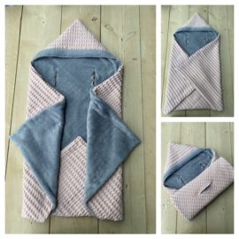 Wikkeldeken - Soft Poeder Roze / Cuddle Fleece Licht Grijs