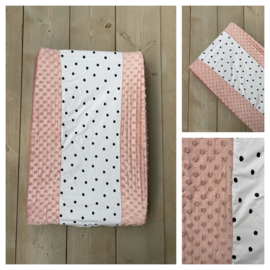 Aankleedkussen hoes - Minky Oud Roze / Dots