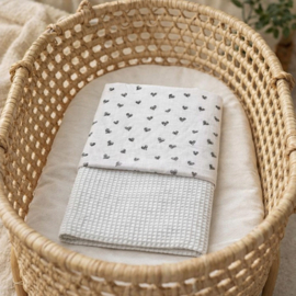 Dekentje - Wit/ Hartjes