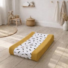 Aankleedkussen hoes - Oker Geel / Veren