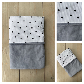 Dekentje - Dots / Cuddle Fleece Licht Grijs