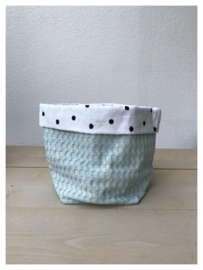 Commode mandje - Soft Poeder Groen / Dots