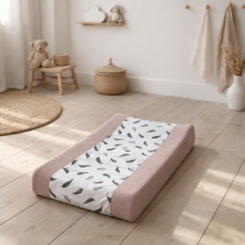 Aankleedkussen hoes - Poeder Roze / Veren