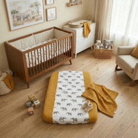 Aankleedkussen hoes - Oker / Olifantjes