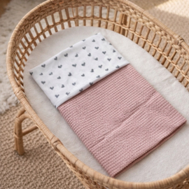 Dekentje - Poeder Roze / Hartjes