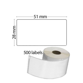 Dymo 11355 / S0722550 Compatible multifunctionele labels,  51 x 19mm, 500 labels per rol
