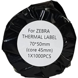 Zebra compatible thermische etiketten 70x50 mm wit