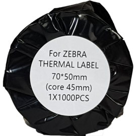 Zebra compatible thermische etiketten 70x50 mm wit, 1000 labels
