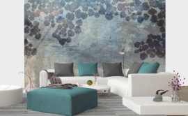 Dimex fotobehang bladeren blauw 0367