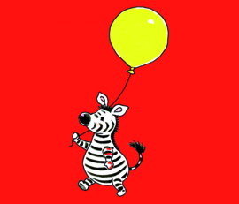 Zebra with a Yellow Balloon 5080 A/B Sweet Collection