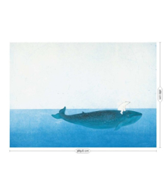 Kek Amsterdamijsbeer op walvis behangpaneel WS-008