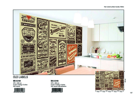 Dimex fotobehang oude labels MS-5-2108