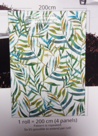 Colorful Florals & Retro INK7301 Big Leaves White
