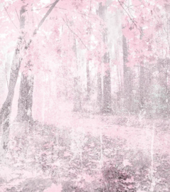 Dimex fotobehang bos in roze tint 0364