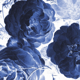 KEK behangcirkel Koningsblauwe Bloemen CK-001