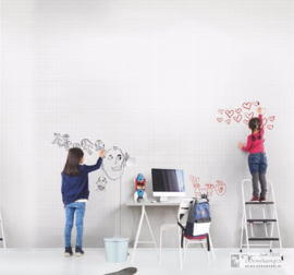 WU 20615 whiteboard behang met blokken