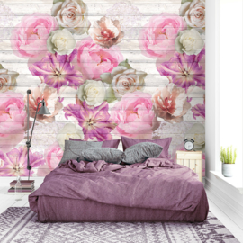 Colorful Florals & Retro INK7295 Tulips On Wood