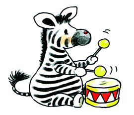 Zebra with Drum 5066 A/B Sweet Collection