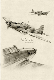 PhotowallXL aeroplane sketches 158805 vliegtuig
