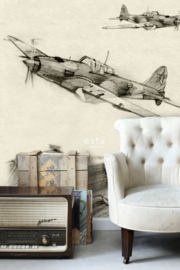 PhotowallXL aeroplane sketches 158805 vliegtuig
