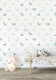 Nijntje behang Animals blauw WP-502