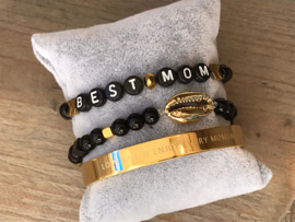 Armbanden set *BEST MOM* met Rvs Bangle