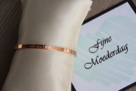 RVS armband * WISH YOU LUCK*  thin Rosegold