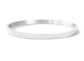 RVS armband *I love you to the moon and back*