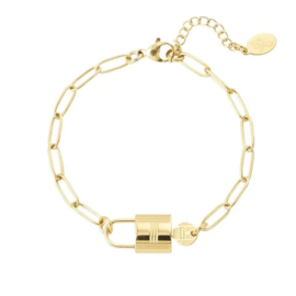SCHAKEL ARMBAND SLOTJE GOUD