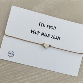Zussen armband hart zilver