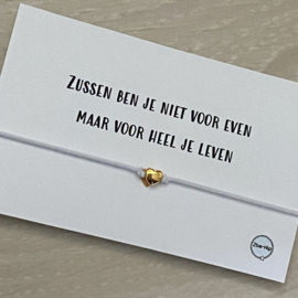 Zussen armband hart goud