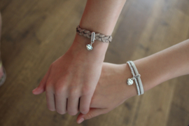 Vriendschaps armbandenset wit (2 stuks)