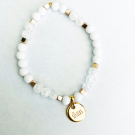 Zussen armband wit/goud