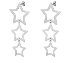 STATEMENT OORBELLEN 3 STARS ZILVER