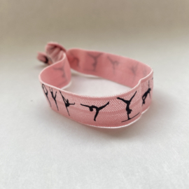 Elastisch armbandje turnen licht roze