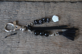 Sleutelhanger zwart-love