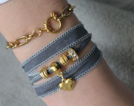 C.U.S. armband shimmery grey goud