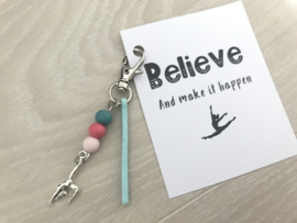 Wenskaart turnen "BELIEVE AND MAKE IT HAPPEN"