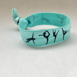 Elastisch armbandje turnen turquoise