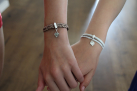 Vriendschaps armbandenset taupe (2 stuks)