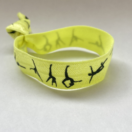 Elastisch armbandje turnen neon geel