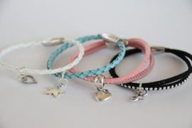 Kinderarmband leer zwart
